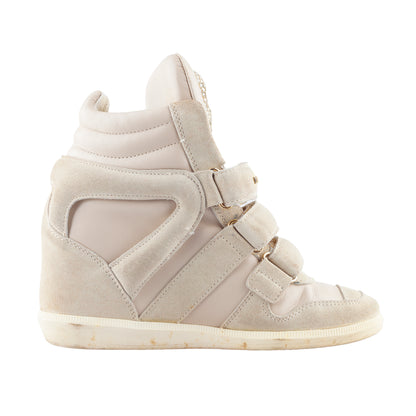 Philipp Plein Light Brown Wedge Skull Sneakers
