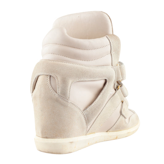 Philipp Plein Light Brown Wedge Skull Sneakers