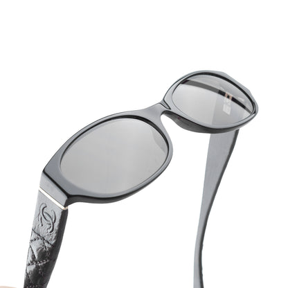 Chanel Vintage Black Quilted Leather Padded Sunglasses