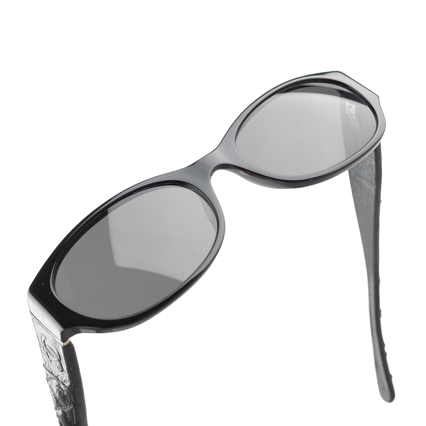 Chanel Vintage Black Quilted Leather Padded Sunglasses