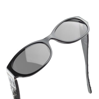 Chanel Vintage Black Quilted Leather Padded Sunglasses