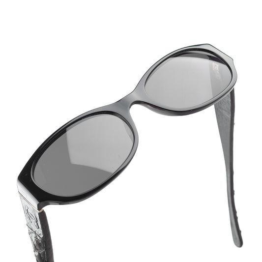 Chanel Vintage Black Quilted Leather Padded Sunglasses