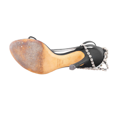 DSQUARED2 2015 “Queen Mary” Jeweled Black Sandal Heels