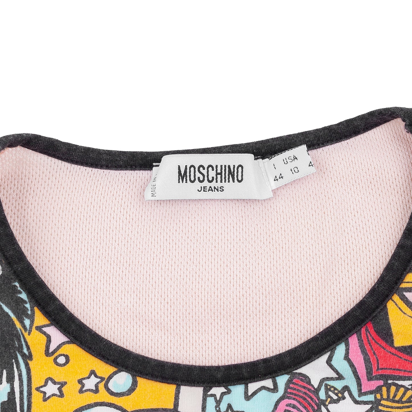 Moschino Jeans Comic Print Mesh Top
