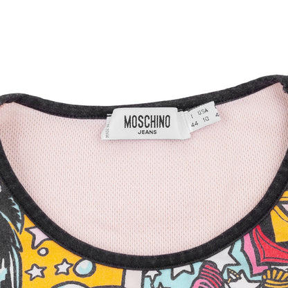 Moschino Jeans Comic Print Mesh Top