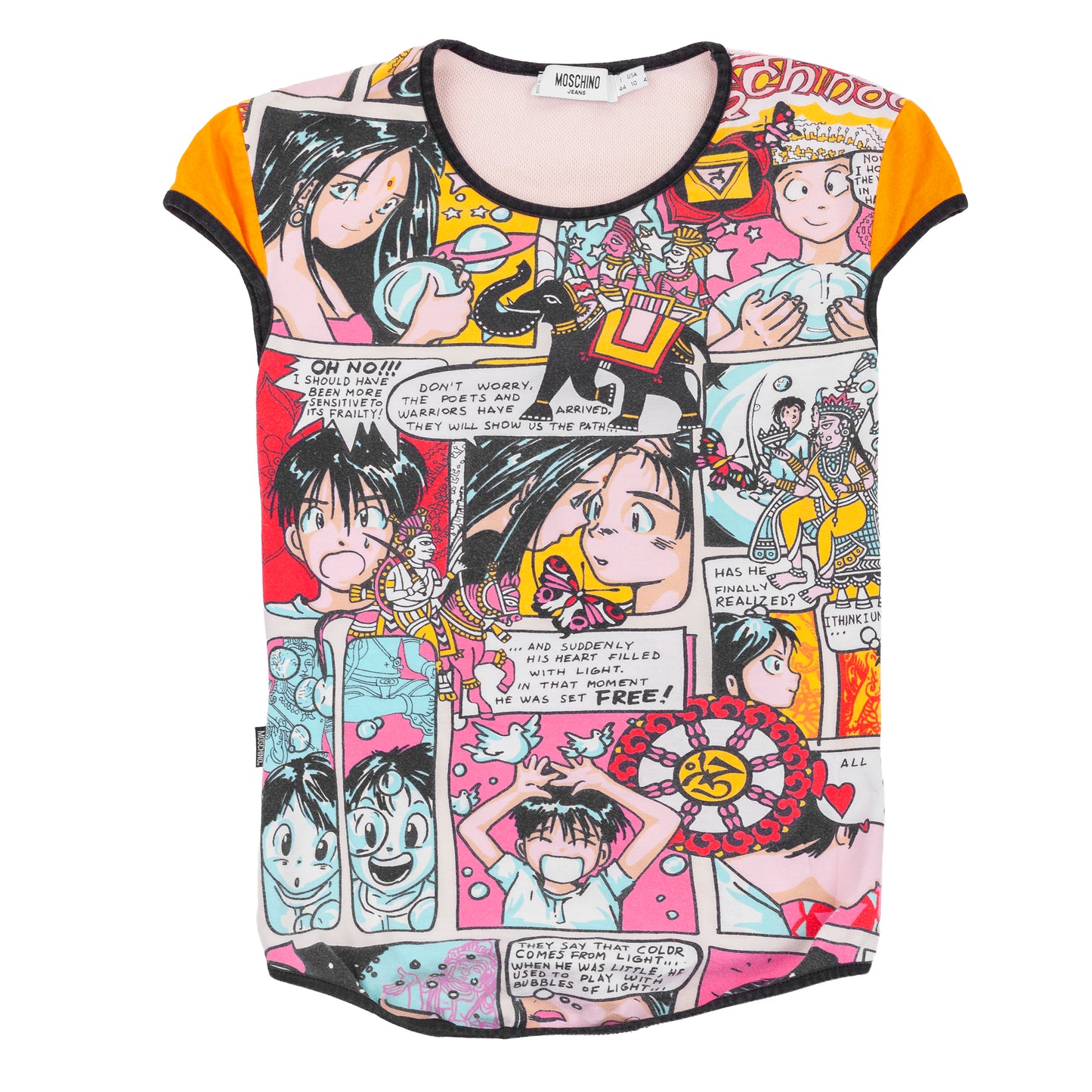 Moschino Jeans Comic Print Mesh Top