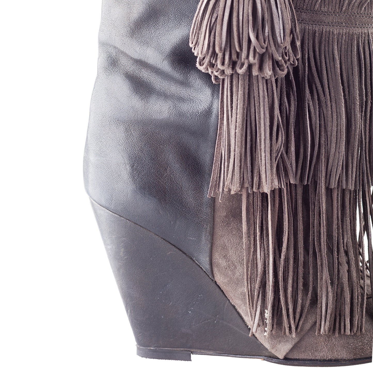 Isabel Marant FW2011 Brown Fringe Hidden Wedge Ankle Boots