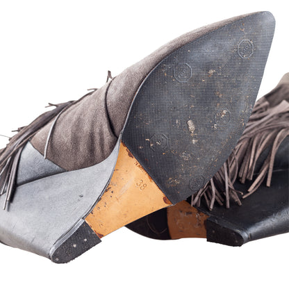 Isabel Marant FW2011 Brown Fringe Hidden Wedge Ankle Boots
