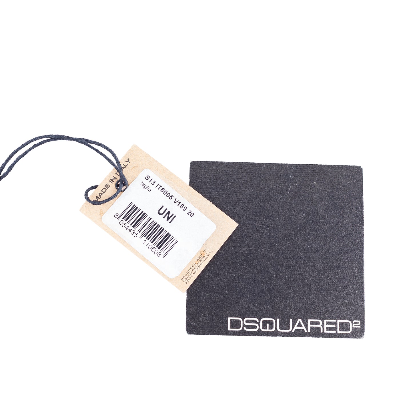 DSQUARED2 Spring/Summer 2013 Black Quilted Leather Logo Card Holder Necklace/Belt