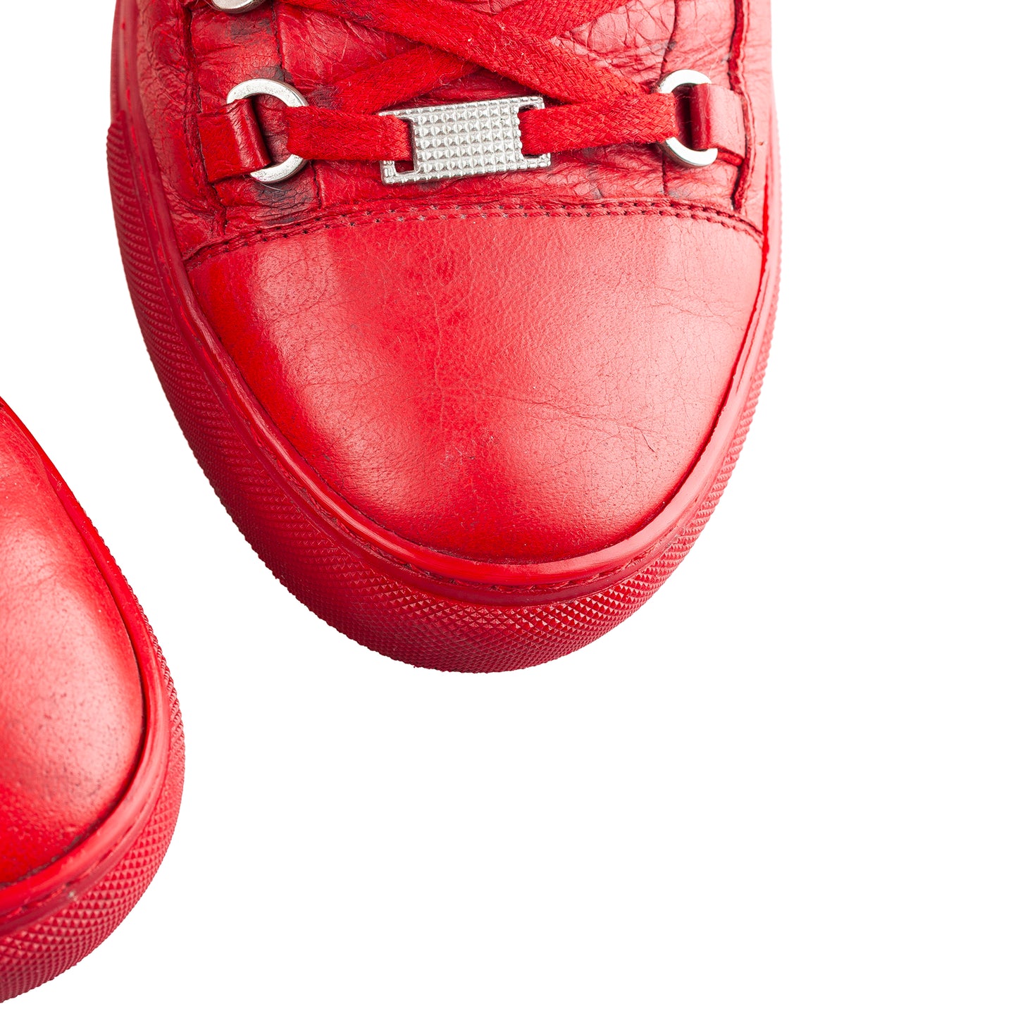 Balenciaga Arena High-Top Red Leather Sneakers