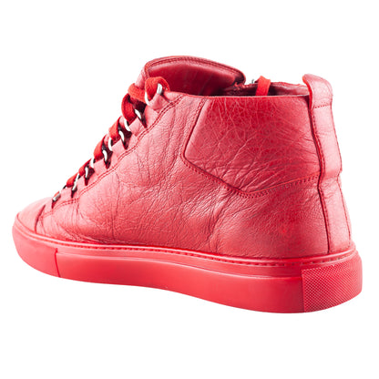 Balenciaga Arena High-Top Red Leather Sneakers