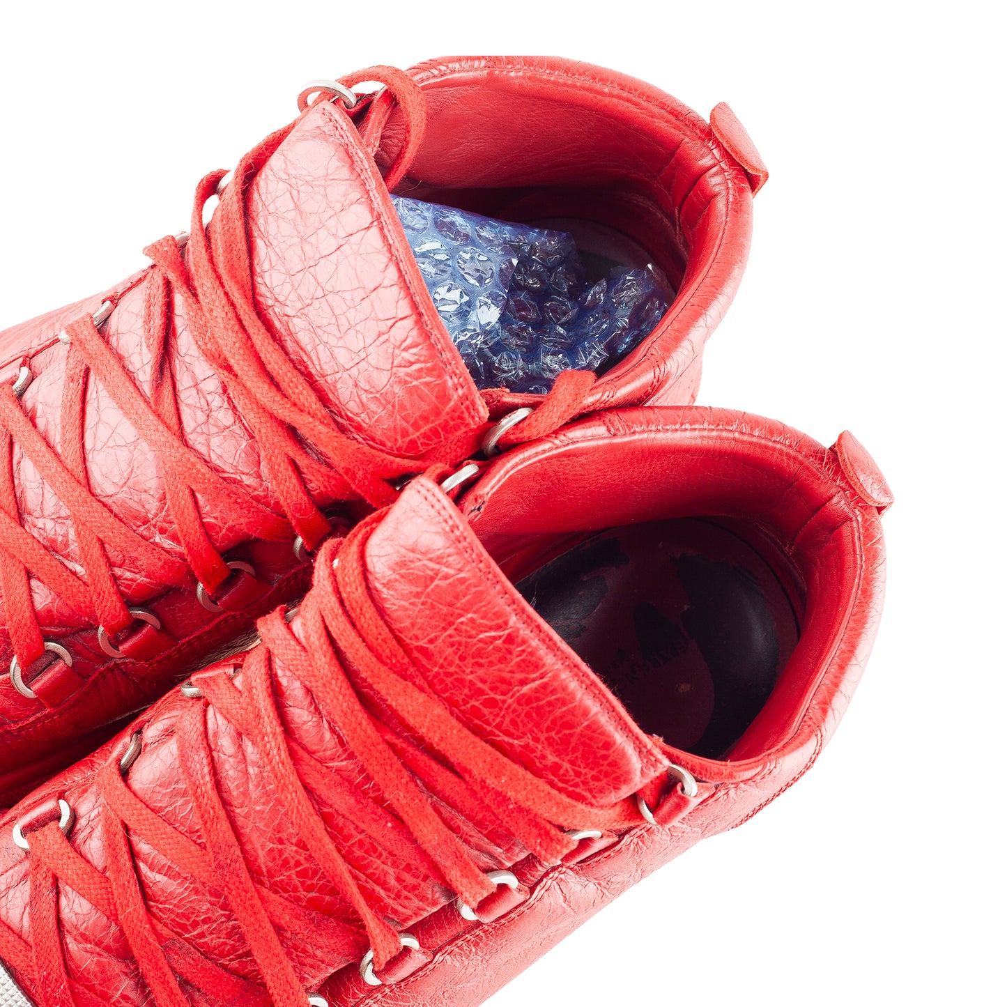 Balenciaga Arena High-Top Red Leather Sneakers