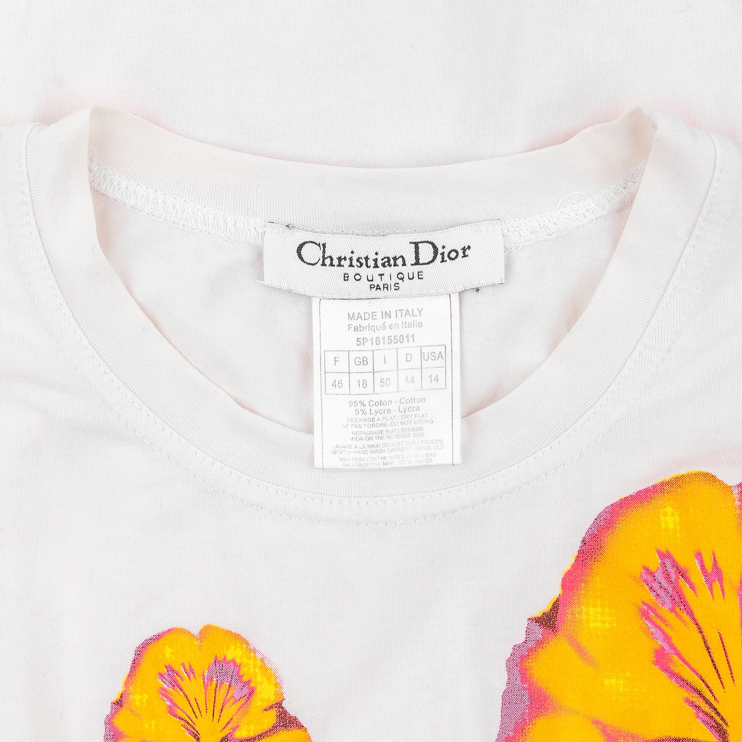 Christian Dior by John Galliano S/S 2005 "Dior Surf Chick" Hibiscus Pin-Up Sleeveless Tank Top