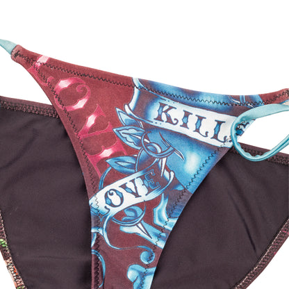 Ed Hardy by Christian Audigier "Love Kills Slowly" Skull String Bikini Set