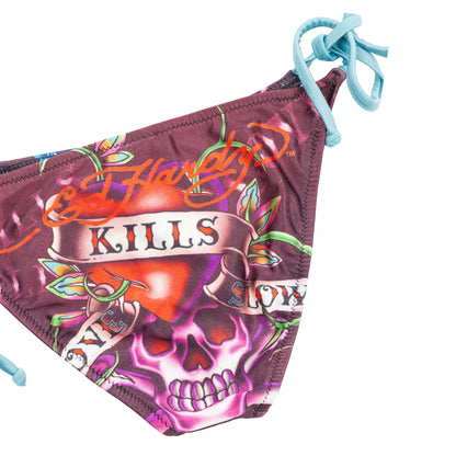 Ed Hardy by Christian Audigier "Love Kills Slowly" Skull String Bikini Set