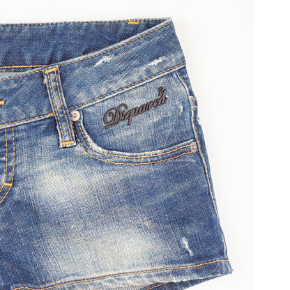 DSQUARED2 S/S 2012 Low Rise Distressed Denim Micro Shorts