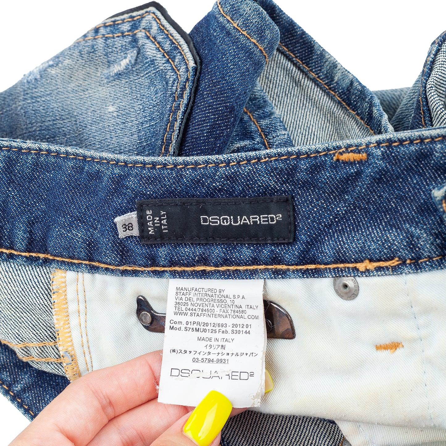 DSQUARED2 S/S 2012 Low Rise Distressed Denim Micro Shorts