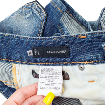 DSQUARED2 S/S 2012 Low Rise Distressed Denim Micro Shorts