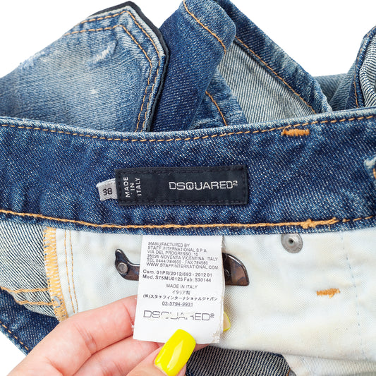DSQUARED2 S/S 2012 Low Rise Distressed Denim Micro Shorts