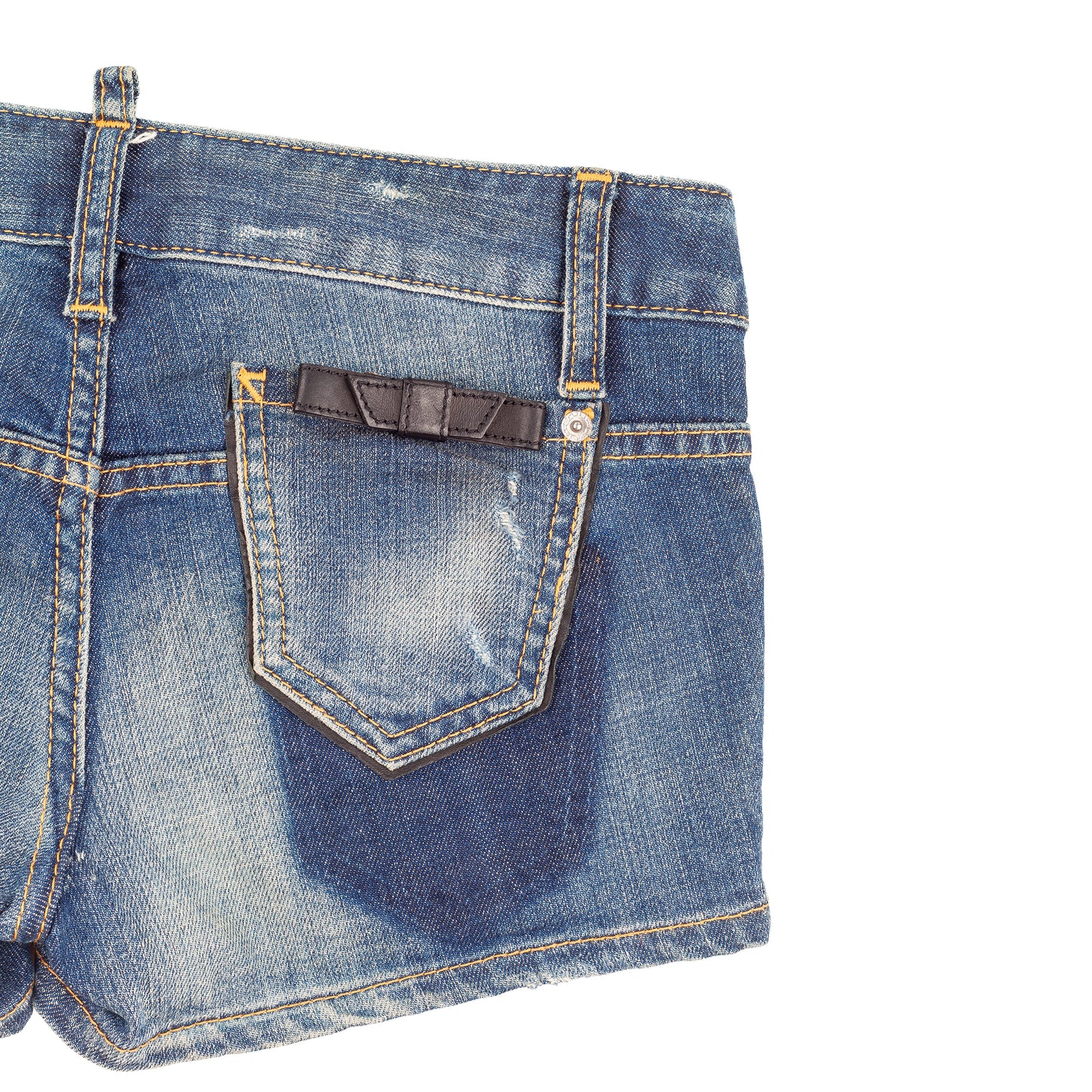 DSQUARED2 S/S 2012 Low Rise Distressed Denim Micro Shorts