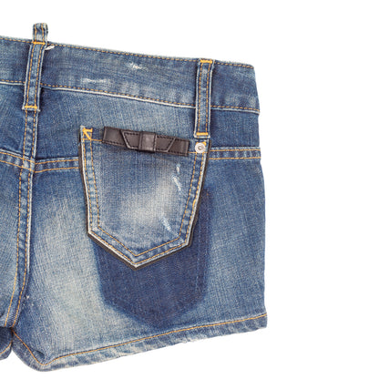 DSQUARED2 S/S 2012 Low Rise Distressed Denim Micro Shorts