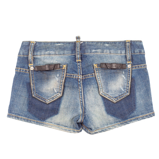 DSQUARED2 S/S 2012 Low Rise Distressed Denim Micro Shorts