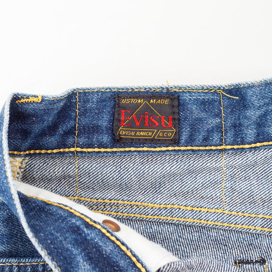 Evisu Custom Made Denim Cuffed Shorts