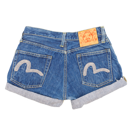 Evisu Custom Made Denim Cuffed Shorts