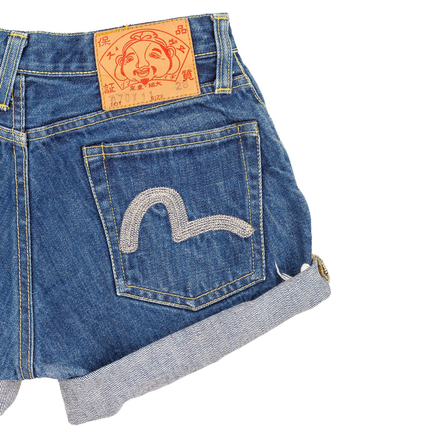 Evisu Custom Made Denim Cuffed Shorts