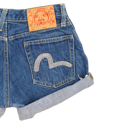 Evisu Custom Made Denim Cuffed Shorts