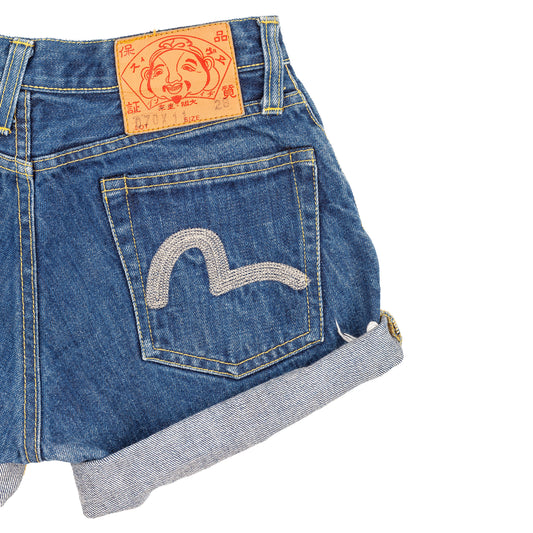 Evisu Custom Made Denim Cuffed Shorts