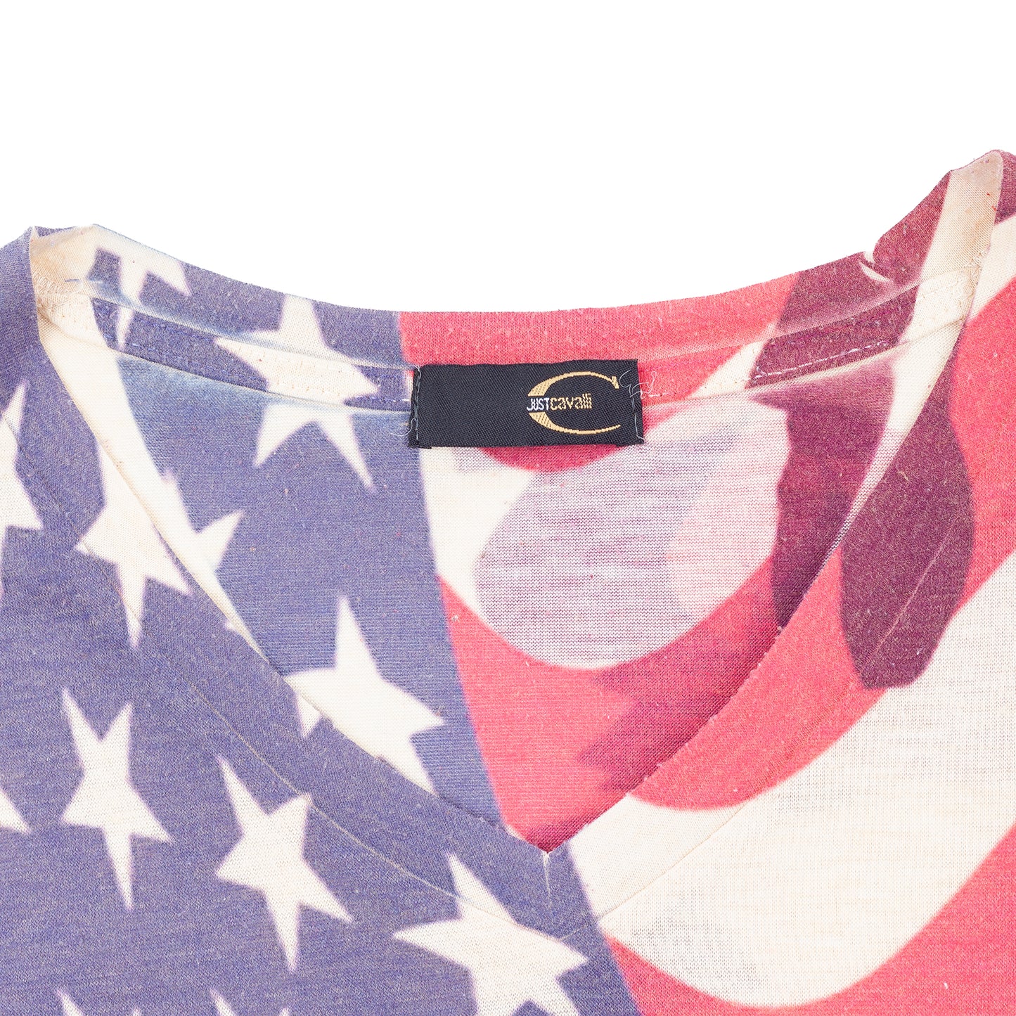 Just Cavalli USA Flag Eagle Graphic T-Shirt
