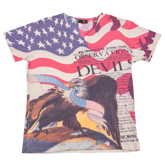 Just Cavalli USA Flag Eagle Graphic T-Shirt