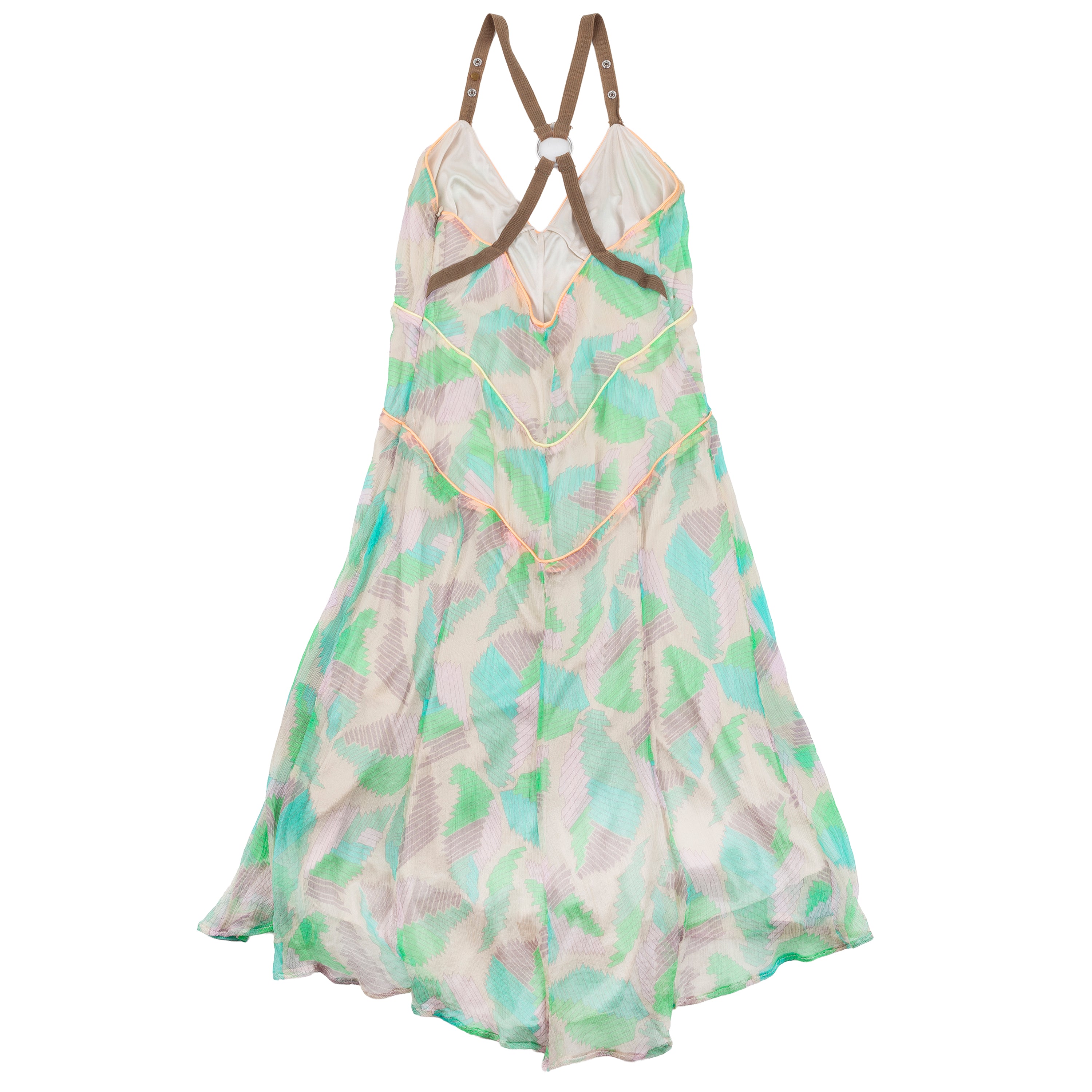 Diesel Silk Abstract Print Asymmetric Midi Dress