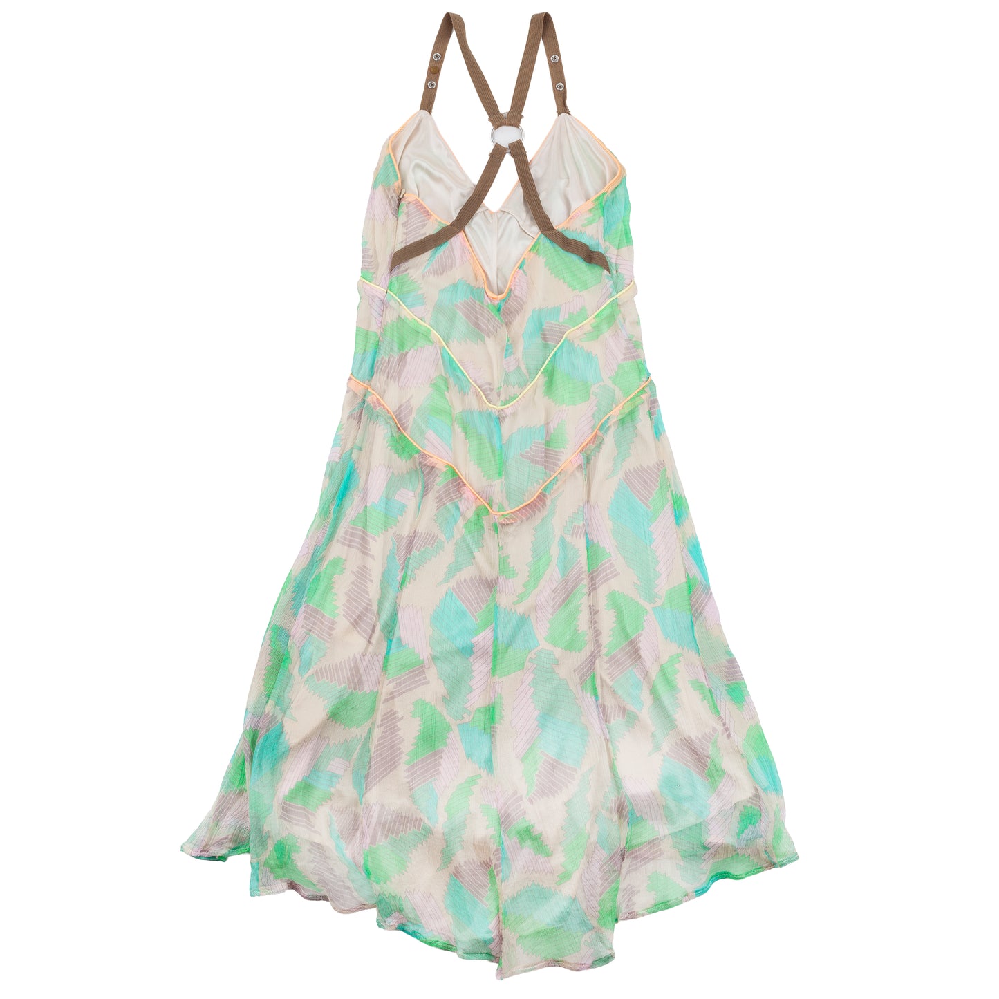 Diesel Silk Abstract Print Asymmetric Midi Dress