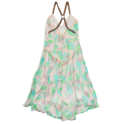 Diesel Silk Abstract Print Asymmetric Midi Dress