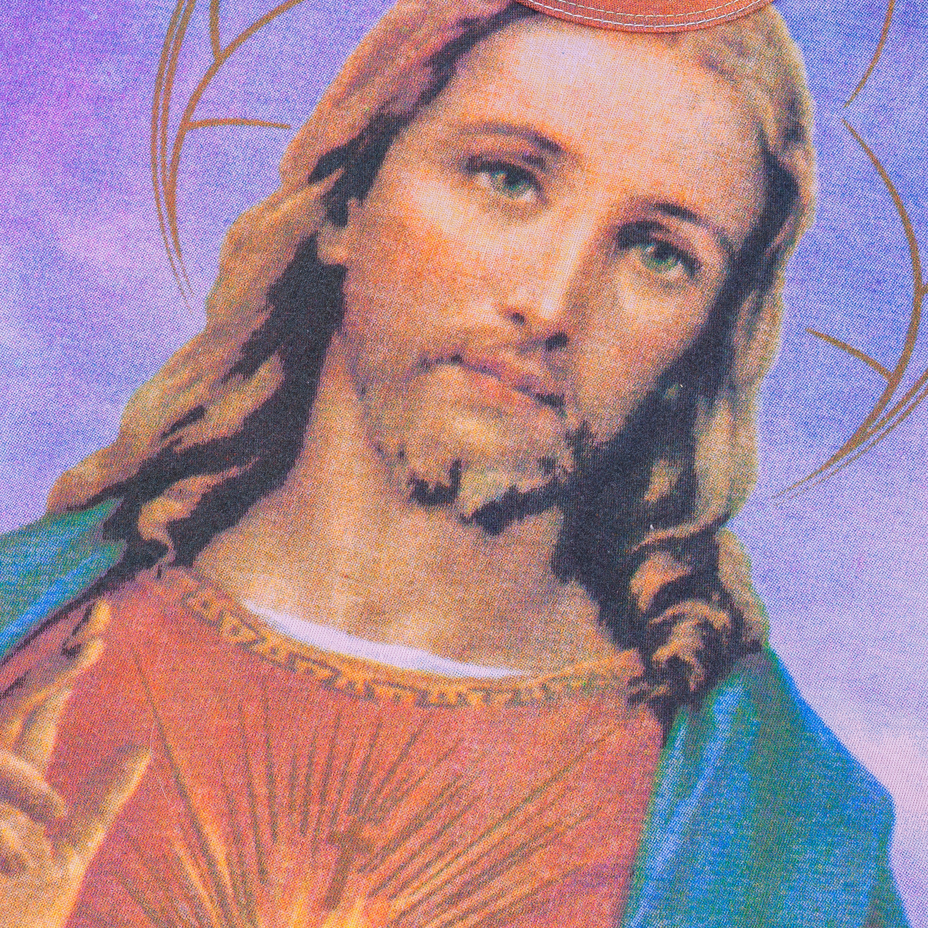 Space Blue Jesus Christ Print T-Shirt