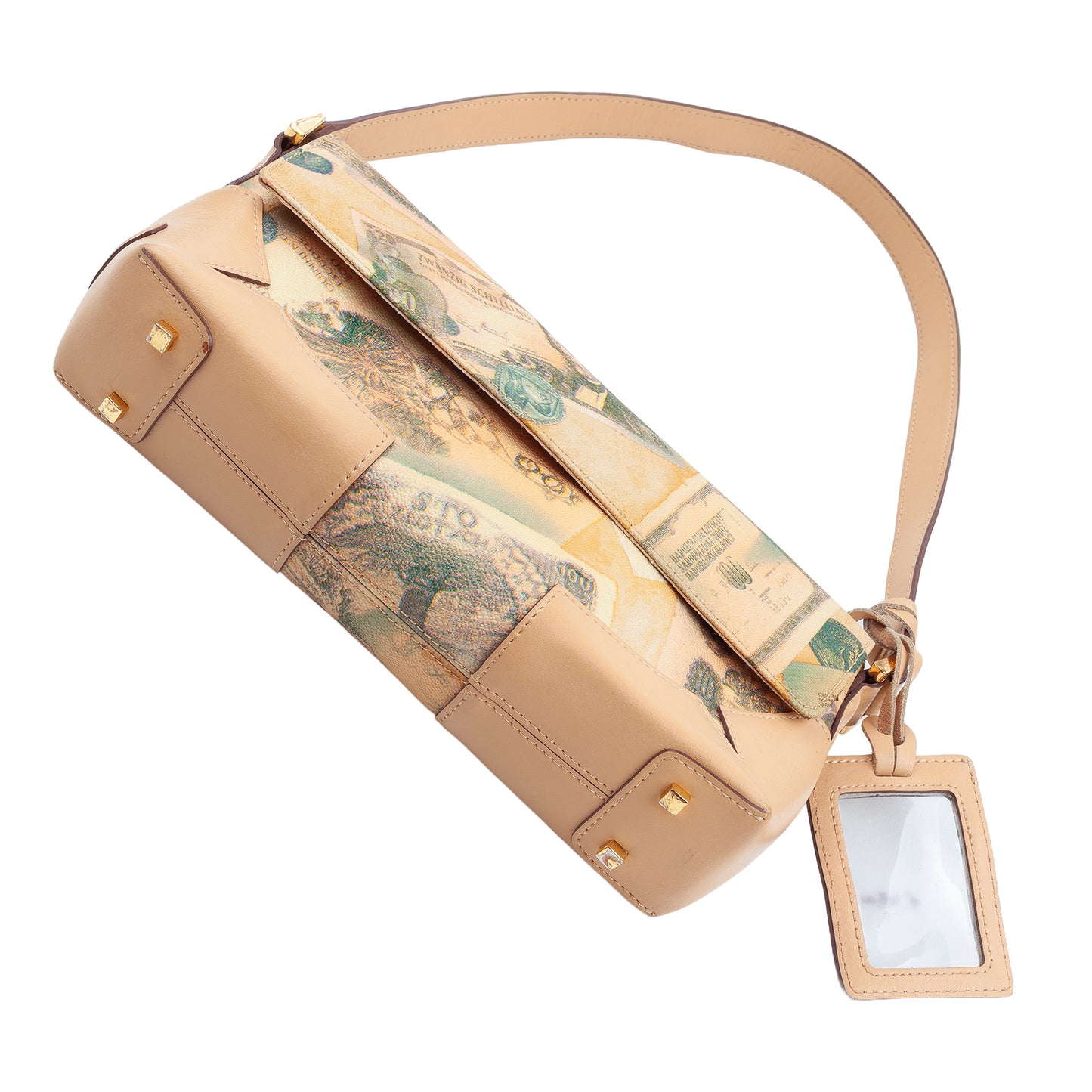 Roccobarocco Money Print Baguette Bag