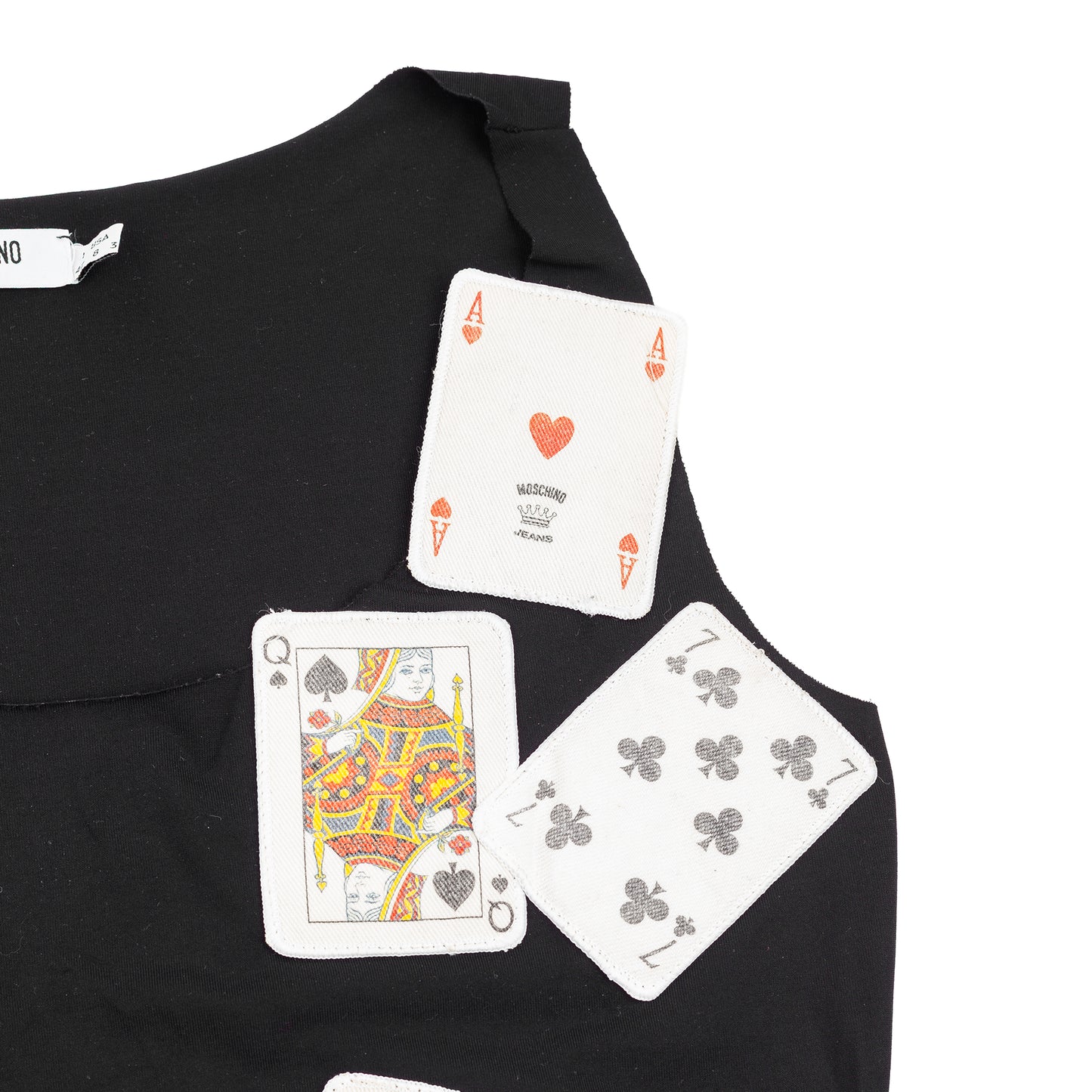Rare Moschino Jeans Playing Cards Patch Tank Top Black