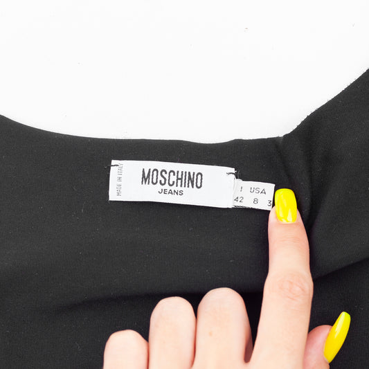 Rare Moschino Jeans Playing Cards Patch Tank Top Black