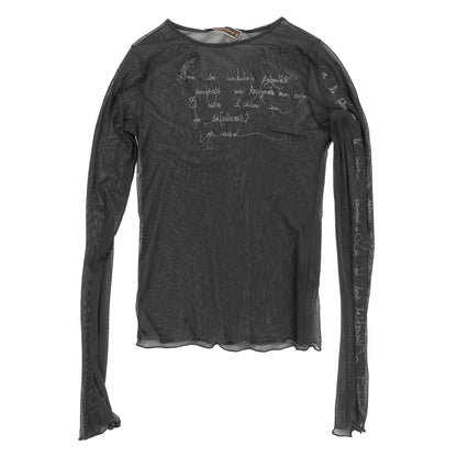 Cop Copine Black Layered Rib Knit & Mesh Cold Shoulder Sweater Top