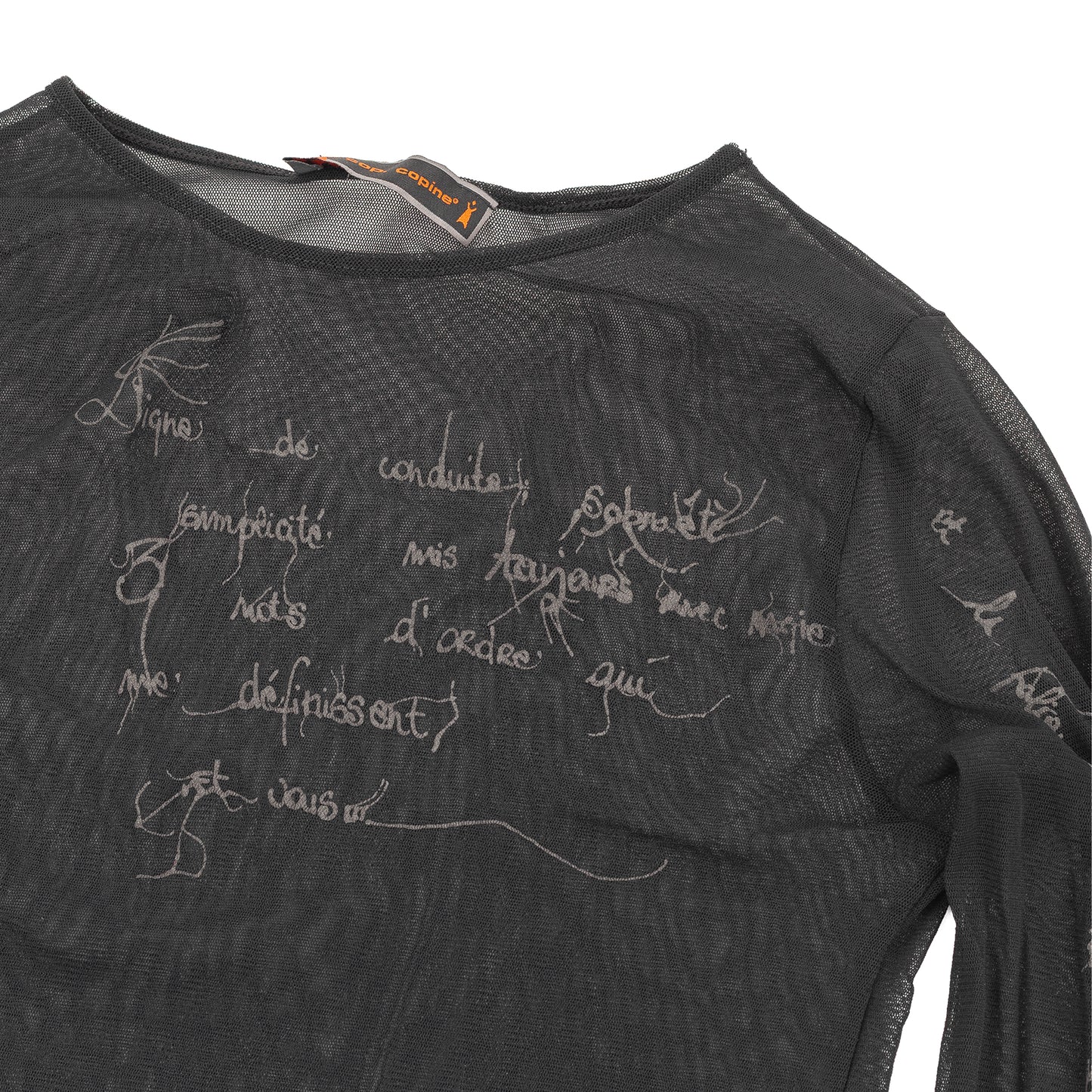 Cop Copine Black Layered Rib Knit & Mesh Cold Shoulder Sweater Top