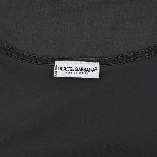 Dolce & Gabbana Black Logo Waist Stretch Top