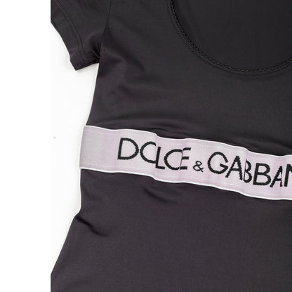 Dolce & Gabbana Black Logo Waist Stretch Top