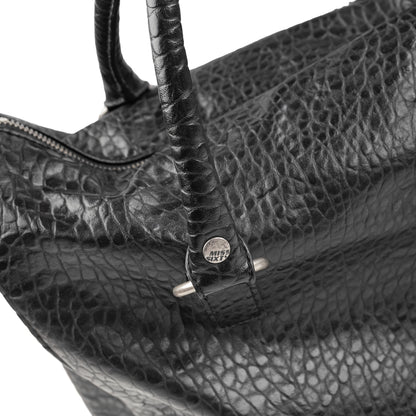 Miss Sixty Black Croc-Effect Frame Zip Handbag