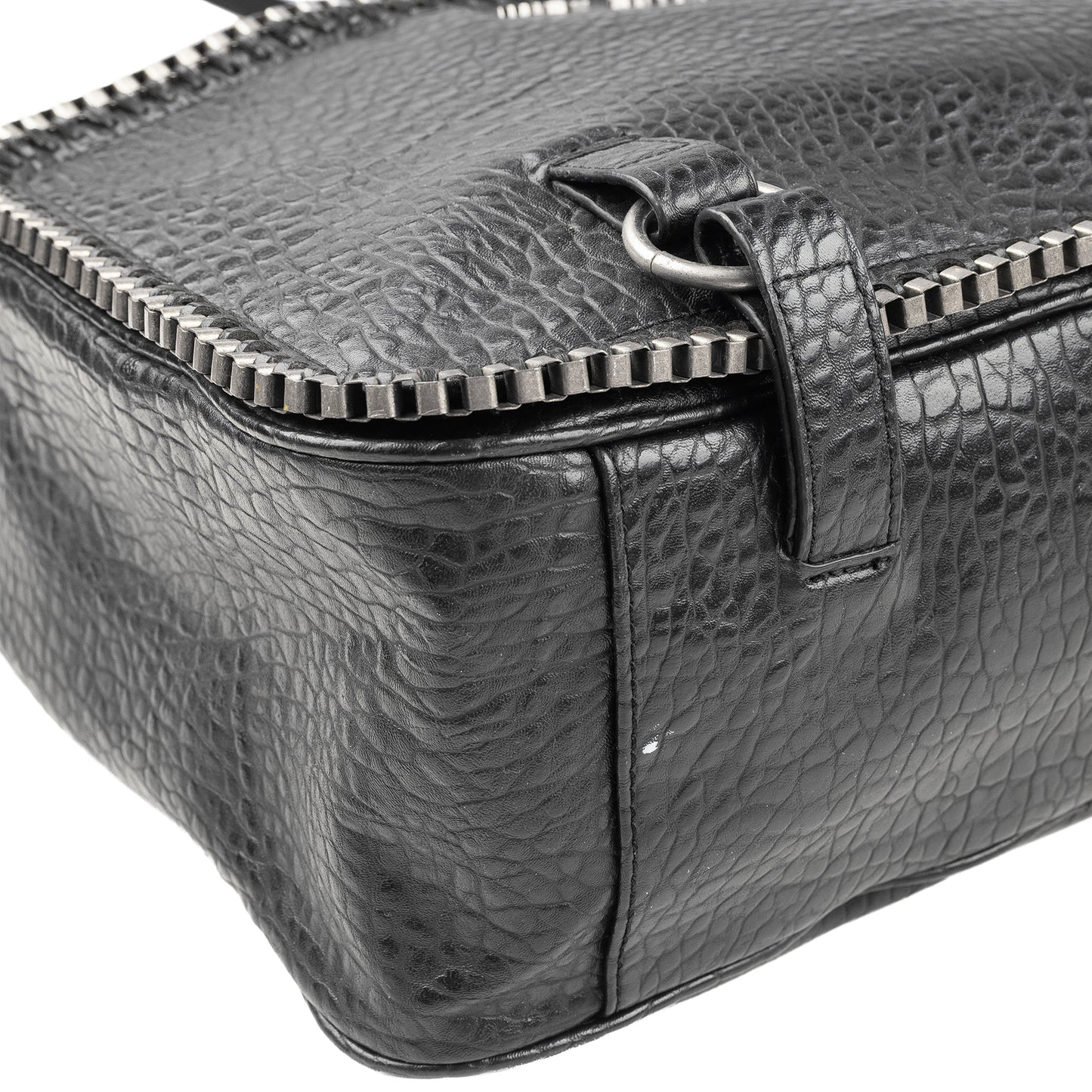 Miss Sixty Black Croc-Effect Frame Zip Handbag