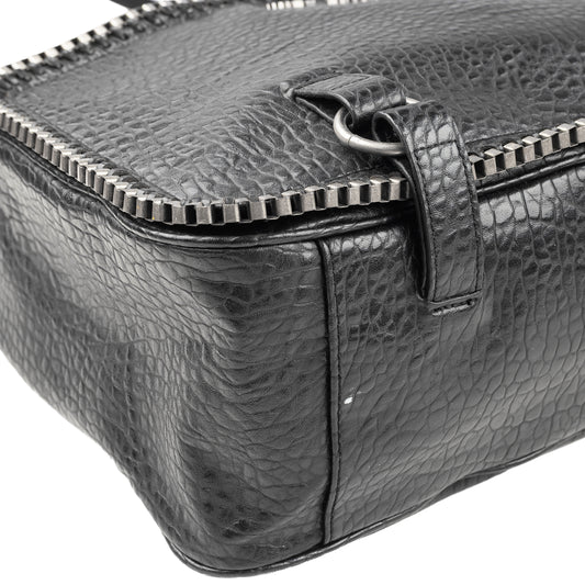 Miss Sixty Black Croc-Effect Frame Zip Handbag