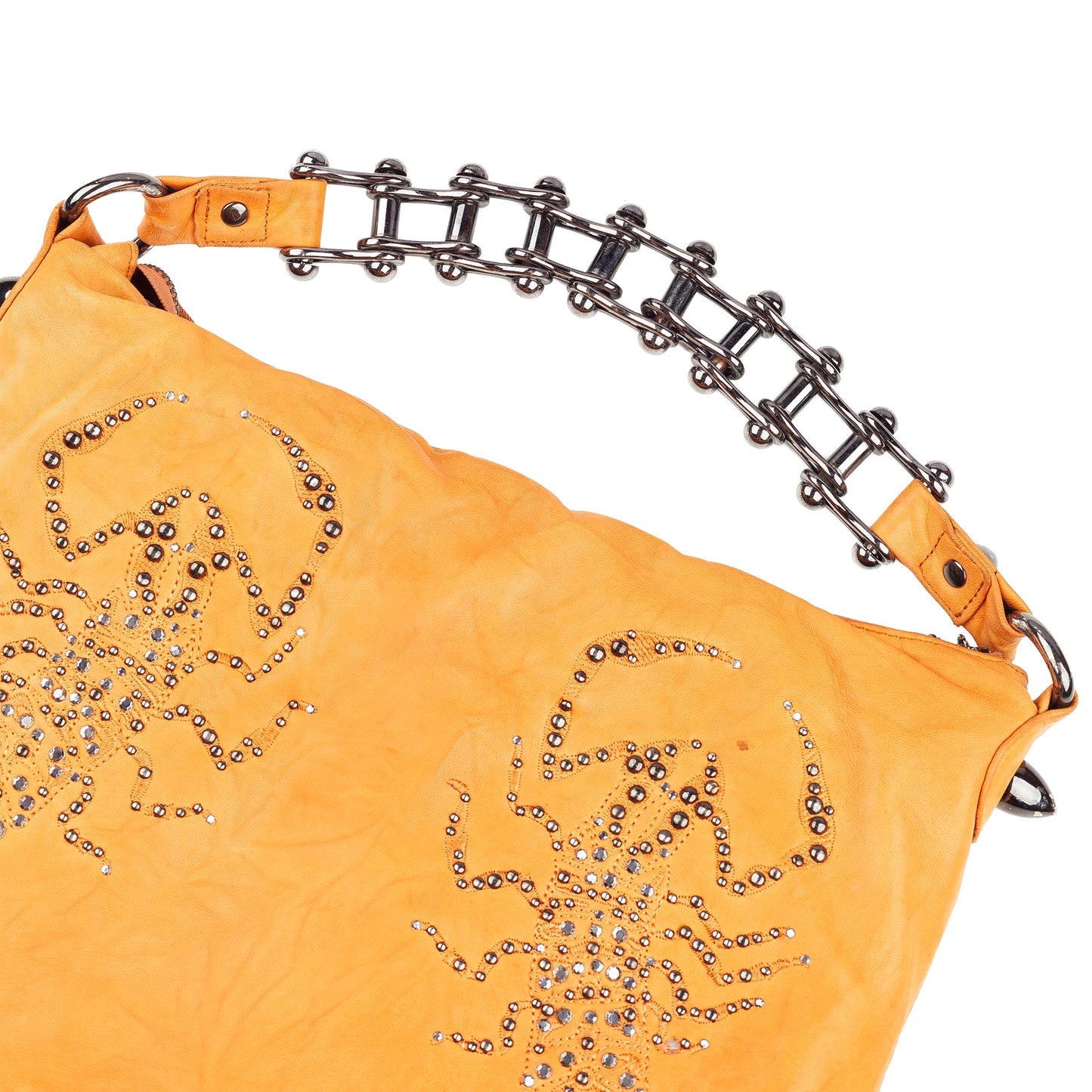 Thomas Wylde Studded Scorpion Leather Hobo Bag