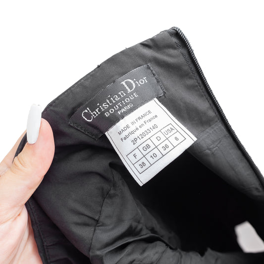 Christian Dior Black Ruffle Vintage Lace Up Skirt (M)