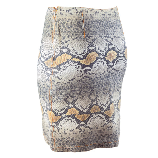 Roberto Cavalli Snake Print Vintage Midi Pencil Skirt (S)